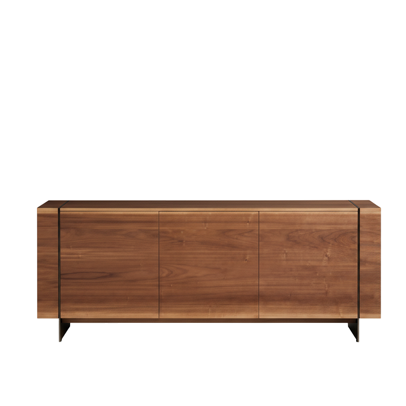 BEAMS bufet, 3 uși, nuc american