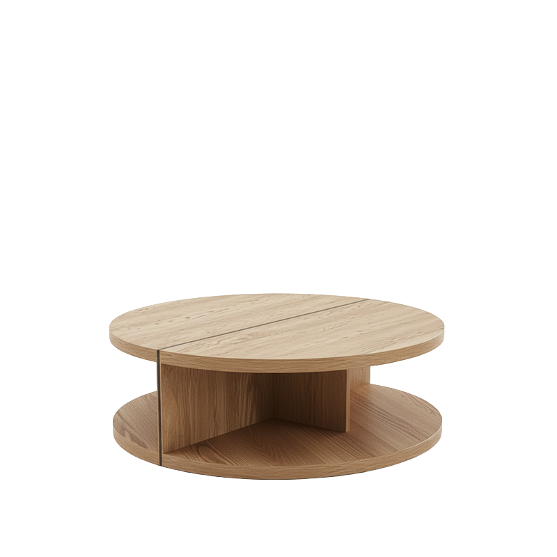 BEAMS Masa de cafea rotunda, stejar
