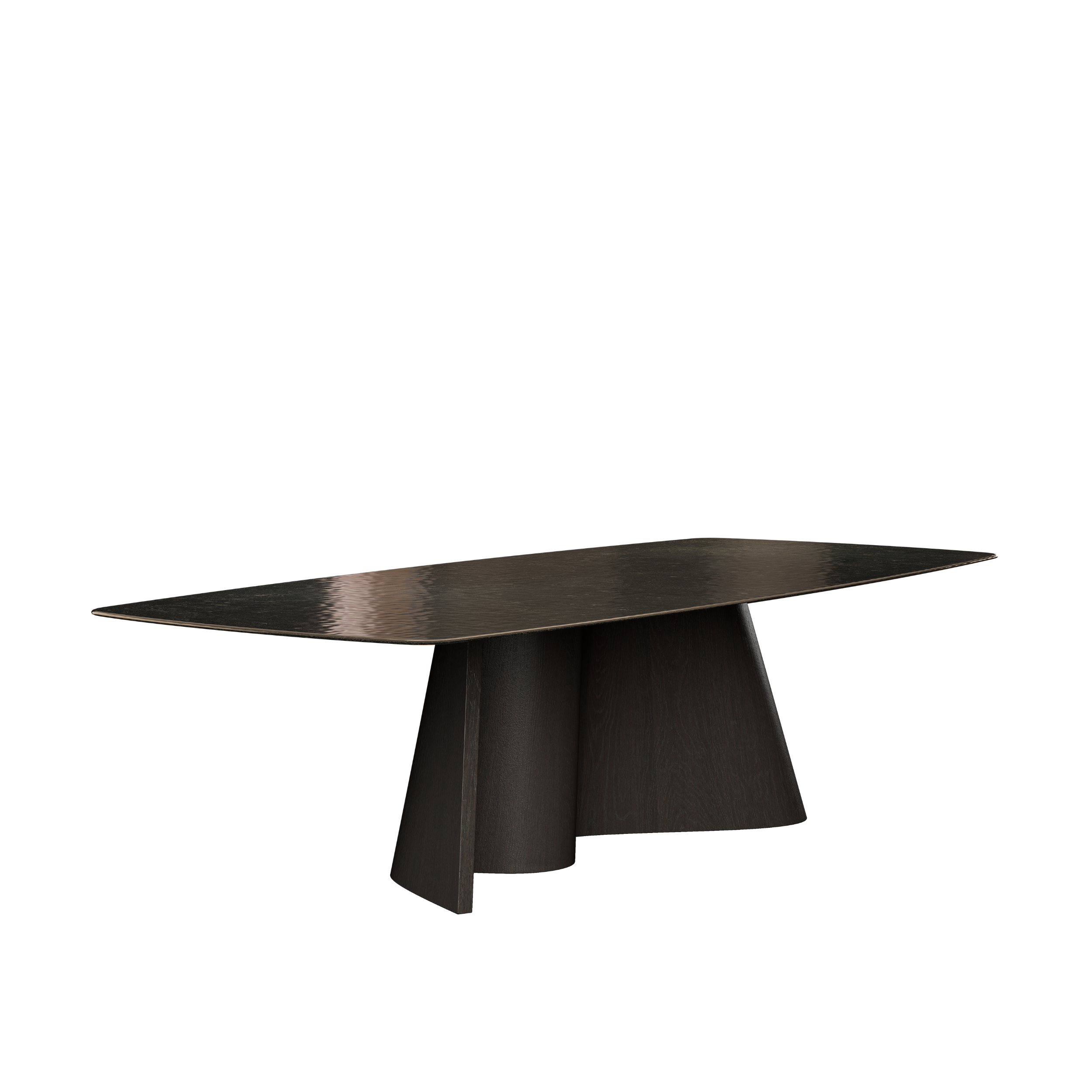 CORTINA masă de dining, stejar, blat sticlă