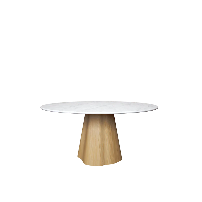 MARILYN masă de dining rotundă, stejar, blat ceramică