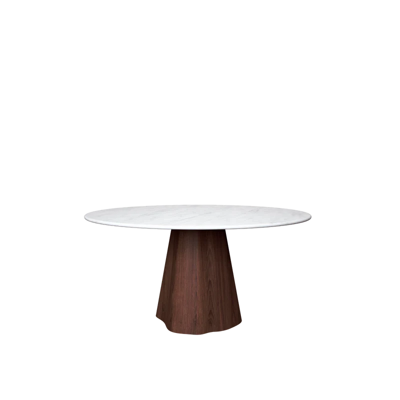 MARILYN masă de dining rotundă, stejar, blat ceramică