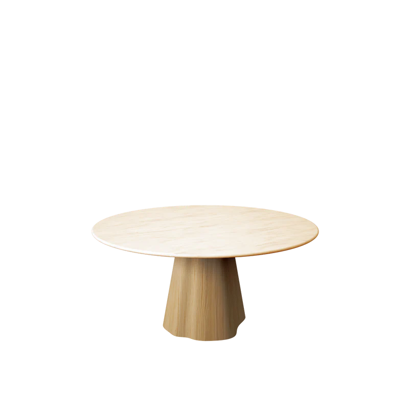 MARILYN masă de dining rotundă, stejar, blat ceramică