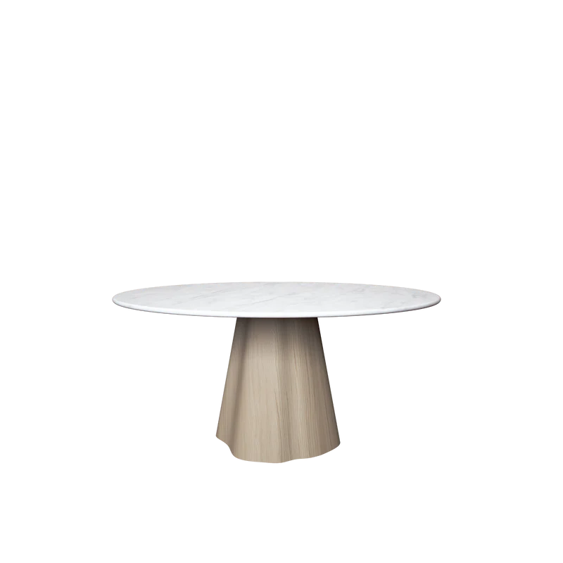 MARILYN masă de dining rotundă, stejar, blat ceramică