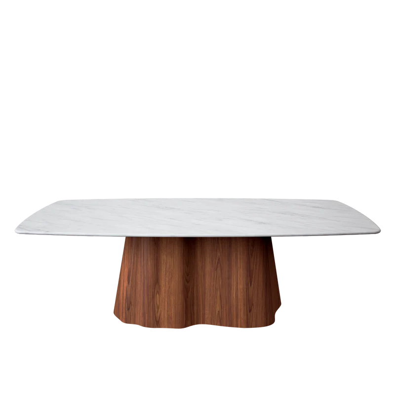 MARILYN masă de dining, nuc american, blat ceramică