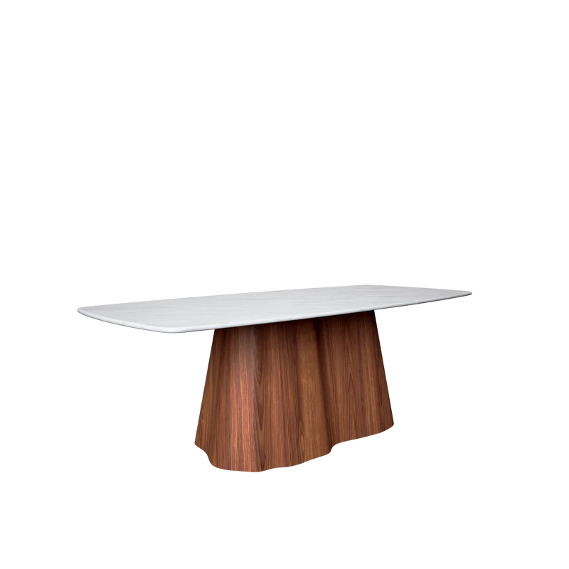 MARILYN masă de dining, nuc american, blat ceramică