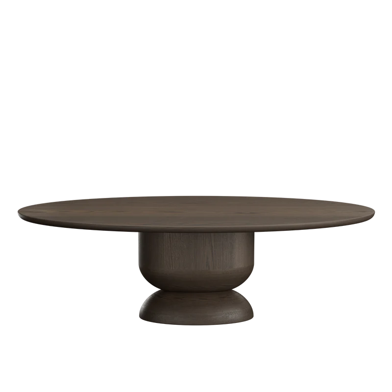 SILENCE masă de dining ovală, stejar