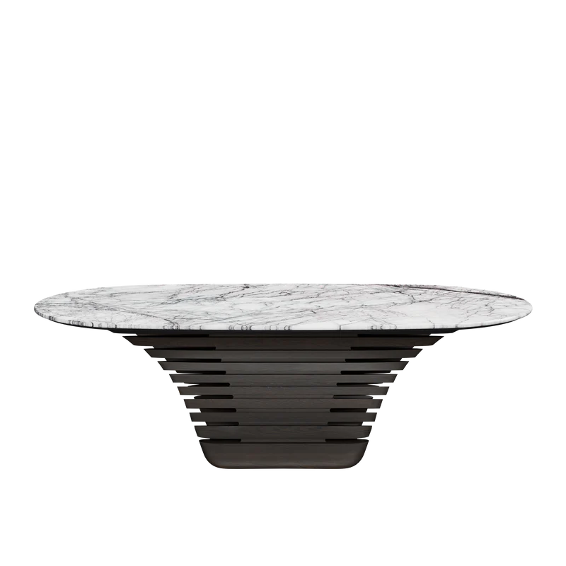 EVE masă de dining, stejar, blat quartz