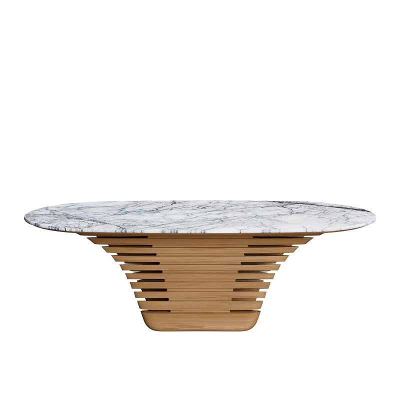 EVE masă de dining, stejar, blat quartz