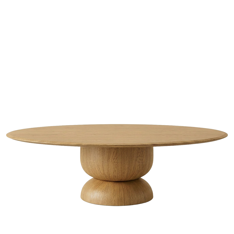 SILENCE masă de dining ovală, stejar