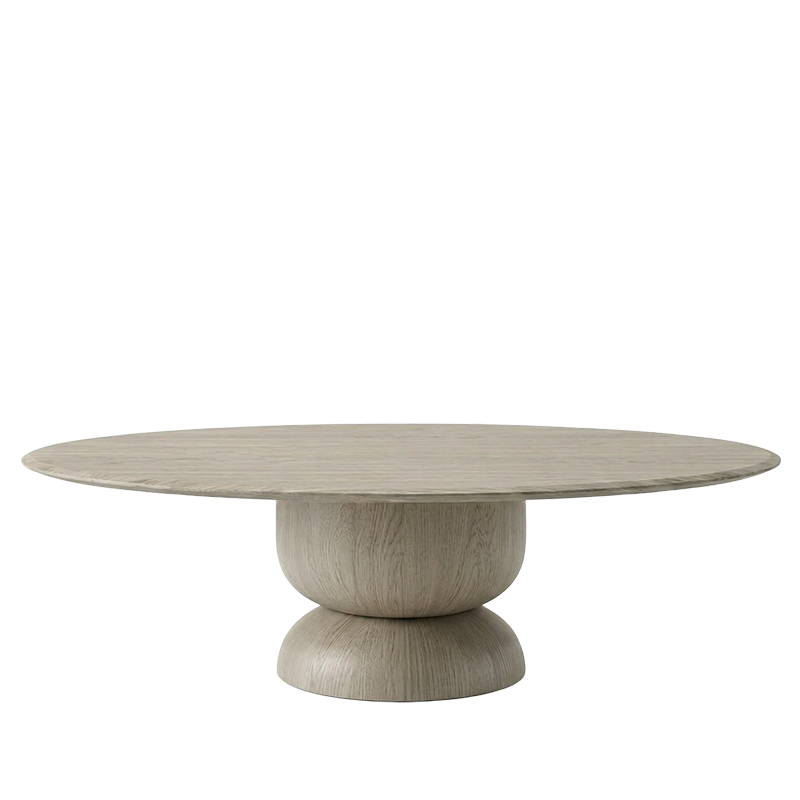 SILENCE masă de dining ovală, stejar