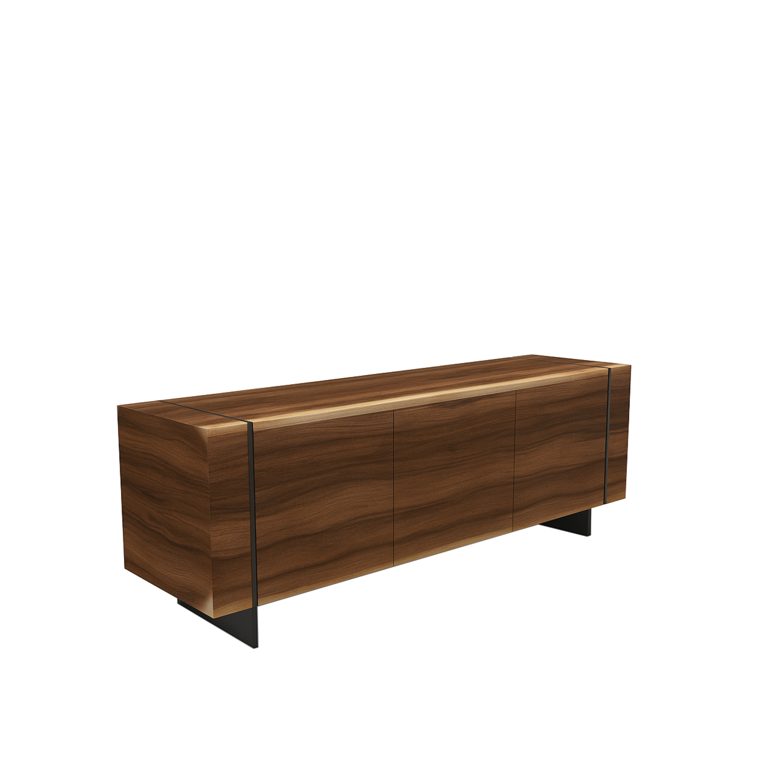 BEAMS bufet, 3 uși, nuc american