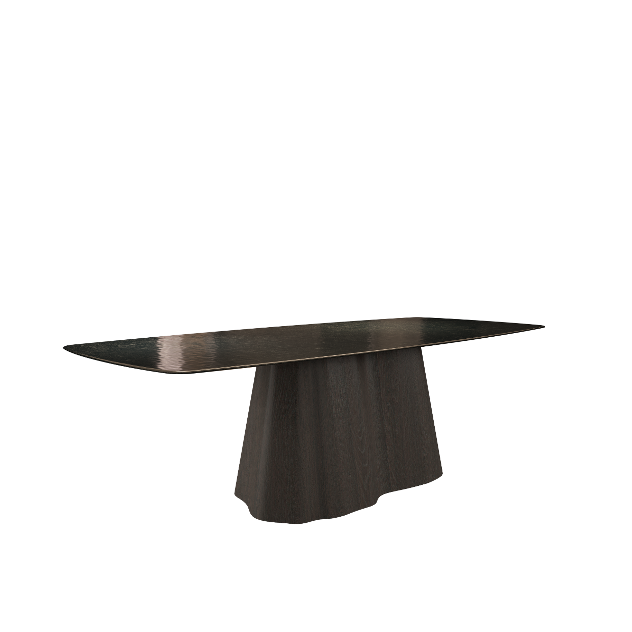 MARILYN masă de dining, stejar, blat sticlă