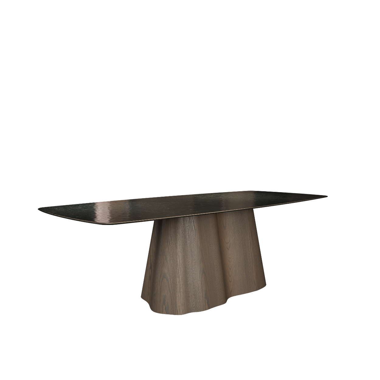 MARILYN masă de dining, stejar, blat sticlă