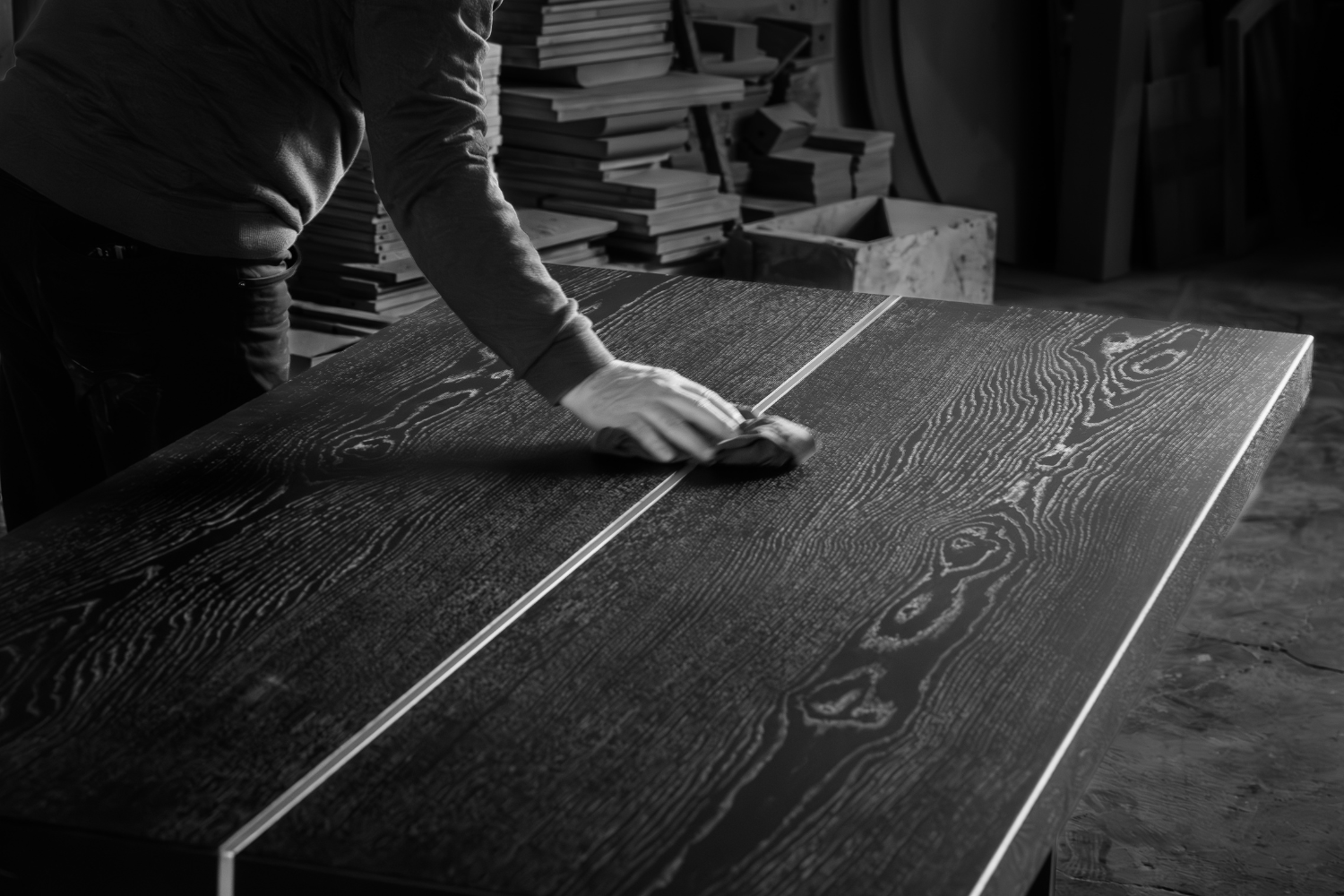 artizan Nord Arin, ingrijind suprafata unei mese de dining din lemn masiv