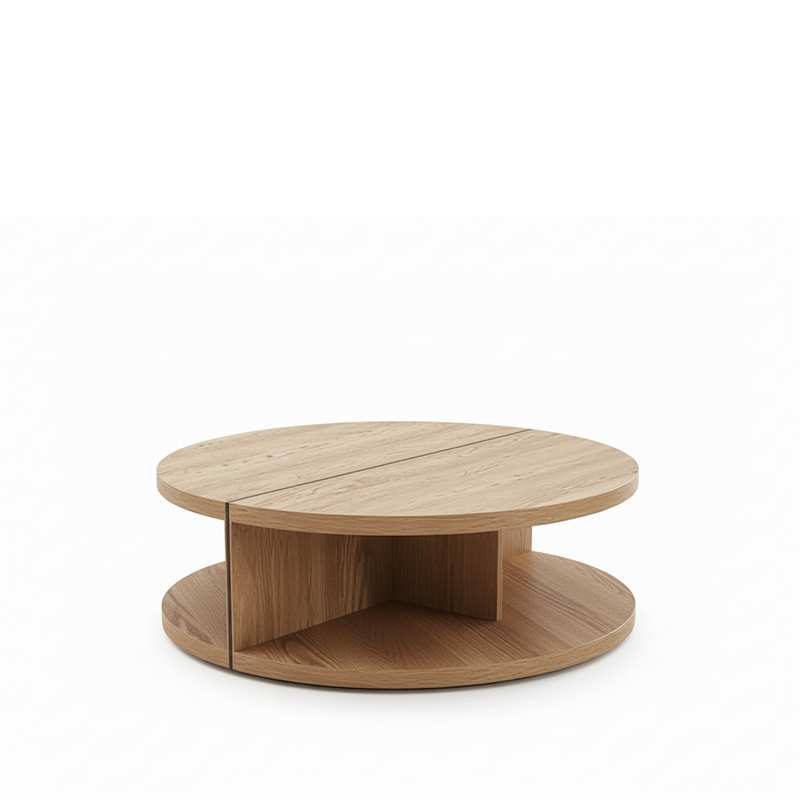 BEAMS Masa de cafea rotunda, stejar