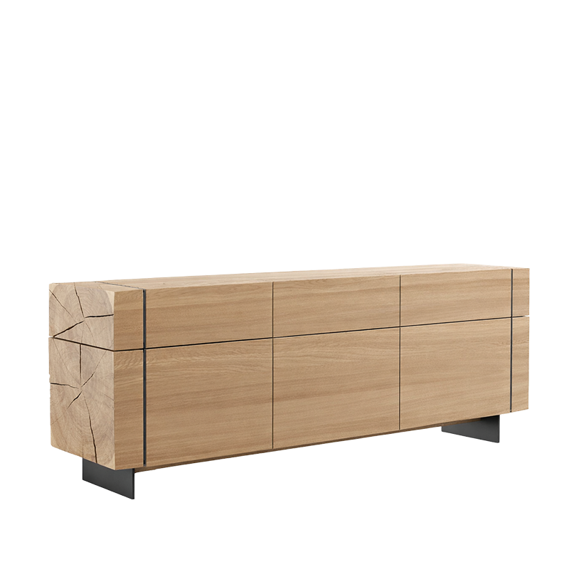 BEAMS bufet, 3 uși, stejar