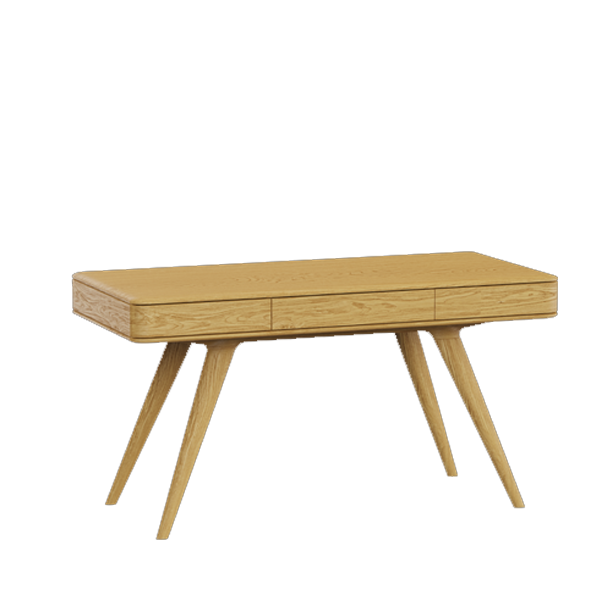 INIA scrivania, 3 cassetti, rovere