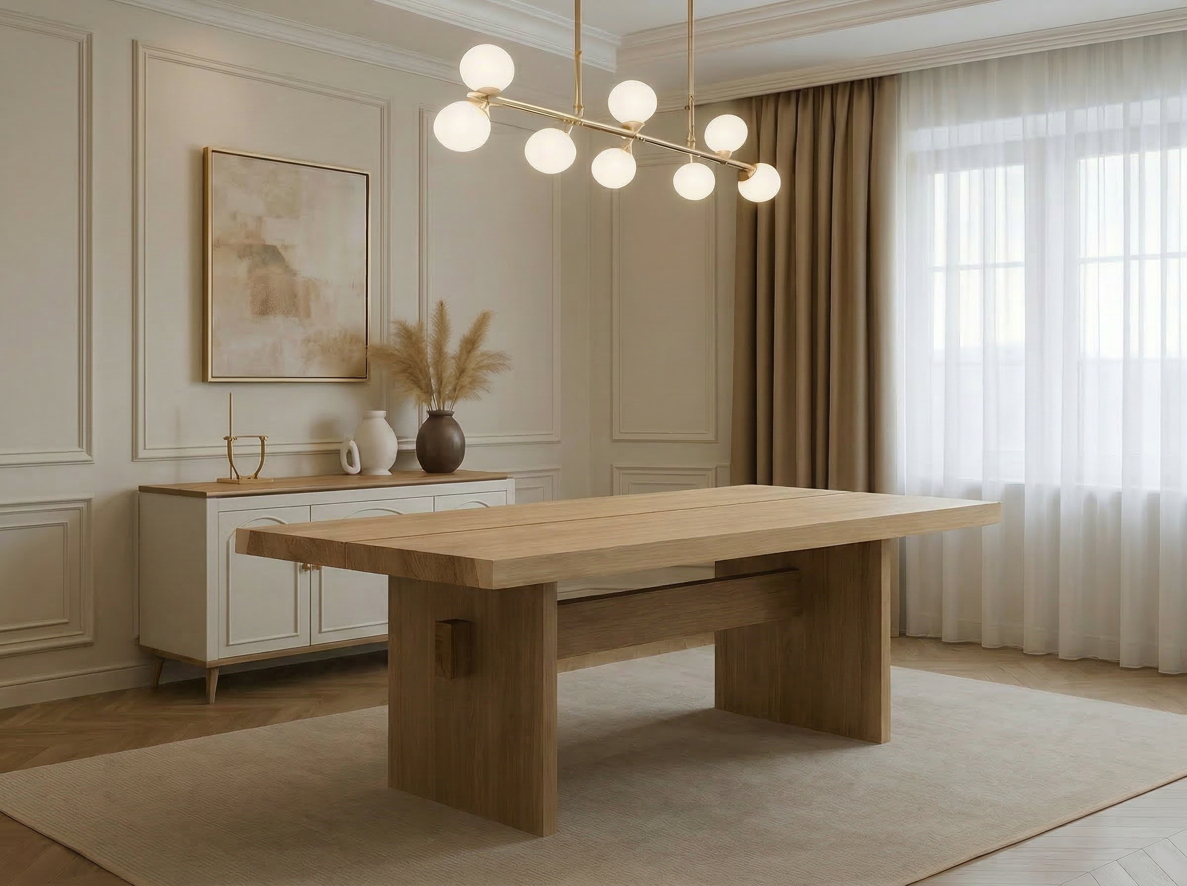 BEAMS masă de dining, stejar