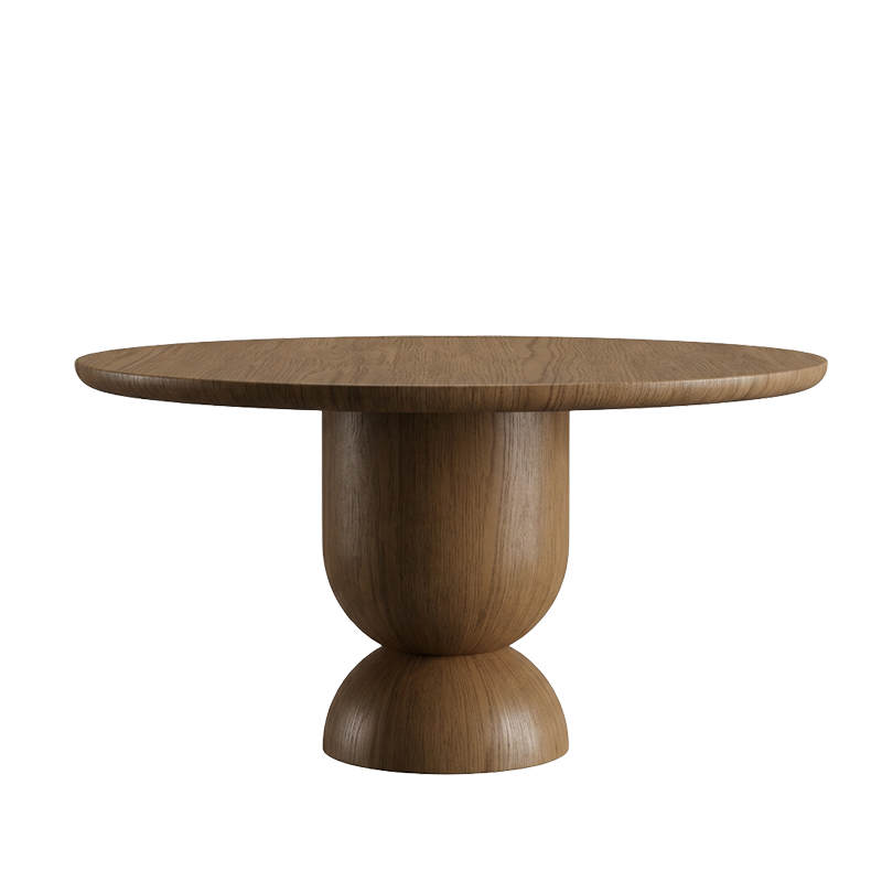 SILENCE masă de dining rotundă, stejar