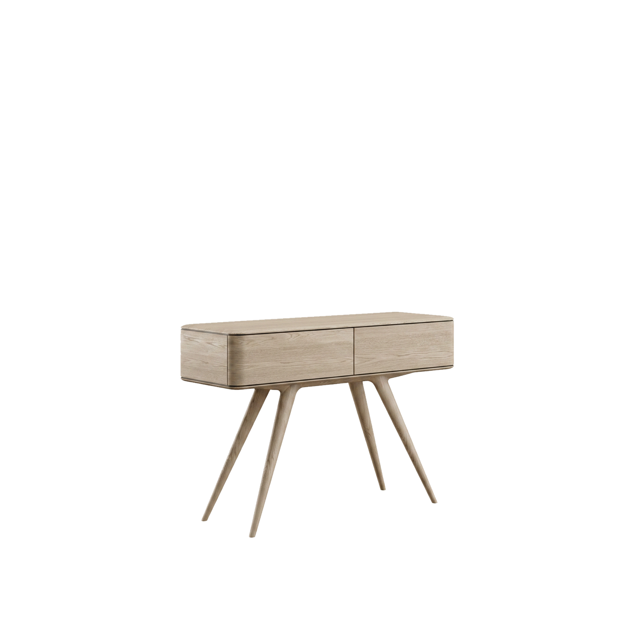 INIA Console Table, 2 Drawers, Oak
